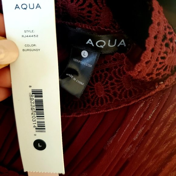 🆕️ 💃🏻 NWT Aqua Pleated Lace-Trim Dress - Picture 6 of 8